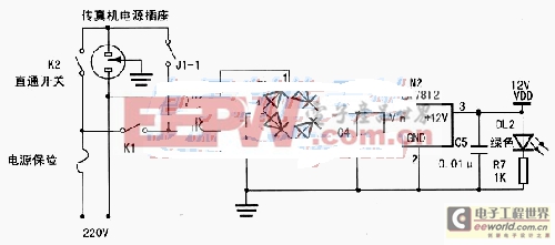 實(shí)用方便的傳真機(jī)電源控制電路 