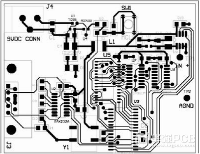 此雙面板的底層如圖 2 所示-深圳鼎紀(jì)PCB